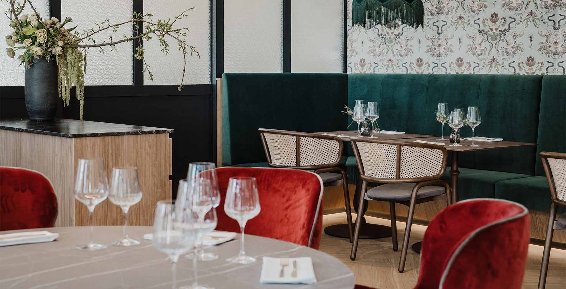 Restaurant Grande Liberté im Grand Elisabeth Bad Ischl mit Gläsern