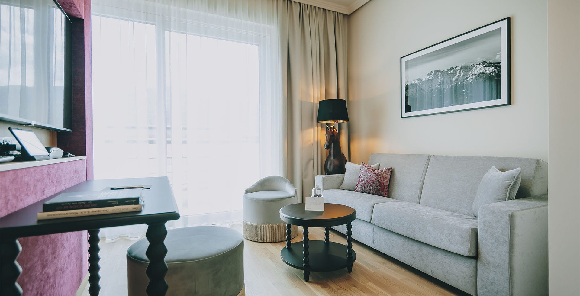 Gemütlicher Wohnraum im Designhotel Grand Elisabeth in Bad Ischl